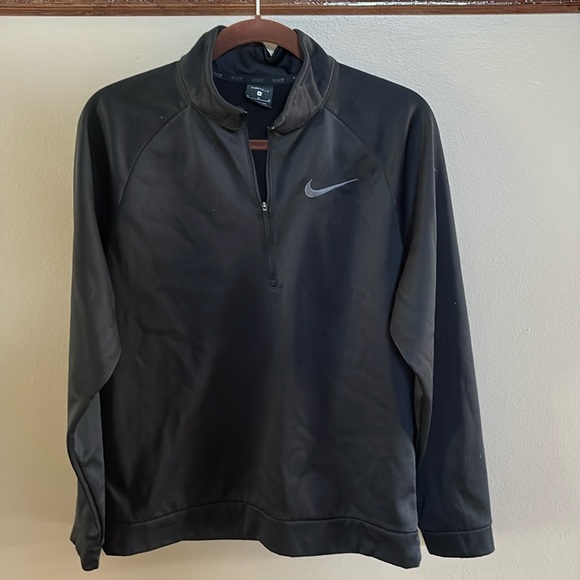 Nike men’s Thermal Black Quarter-Zip Pullover 1/4 zip mock neck poly warm Med - Picture 9 of 14